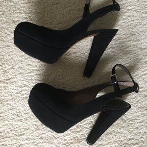 Suede Black Marni MaryJane Platforms size 8